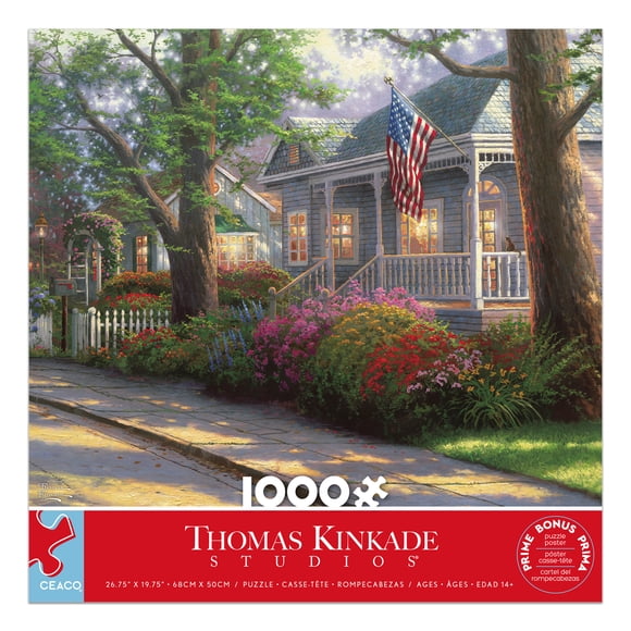 Puzzle en bois de 1000 pièces Ceaco Thomas Kinkade Hometown Pride pour adultes, à partir de 14 ans
