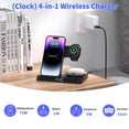 thumbnail image 5 of Wireless Charger iPhone ,Foldable 4 in 1 Fast Charging Station for Apple iWatch , Airpods ,iPhone with Clock and QC3.0 Adapter Black, 5 of 8