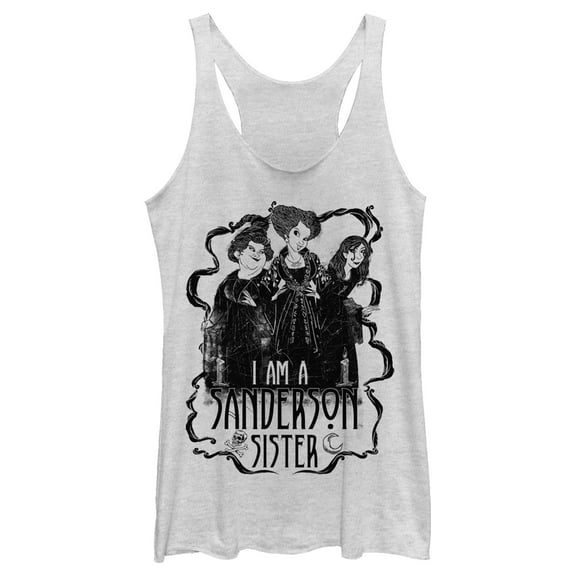 Women's Hocus Pocus I Am a Sanderson Sister  Racerback Tank Top White Heather Small