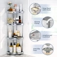 thumbnail image 4 of Corner Shower Caddy Standing - 4 Tier Acrylic Shower Organizer with Soap Holder, Aluminium Corner Shelf Standing for Bathroom, 4 of 7