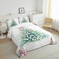 thumbnail image 2 of Manfei Green Xmas Tree Bedding Sets Twin with Comforter, Merry Christmas Duvet Insert, Bowknot Bell Reversible Comforter Sets Twin Size, Super Cozy Room Decor, 2 Pieces, 2 of 8