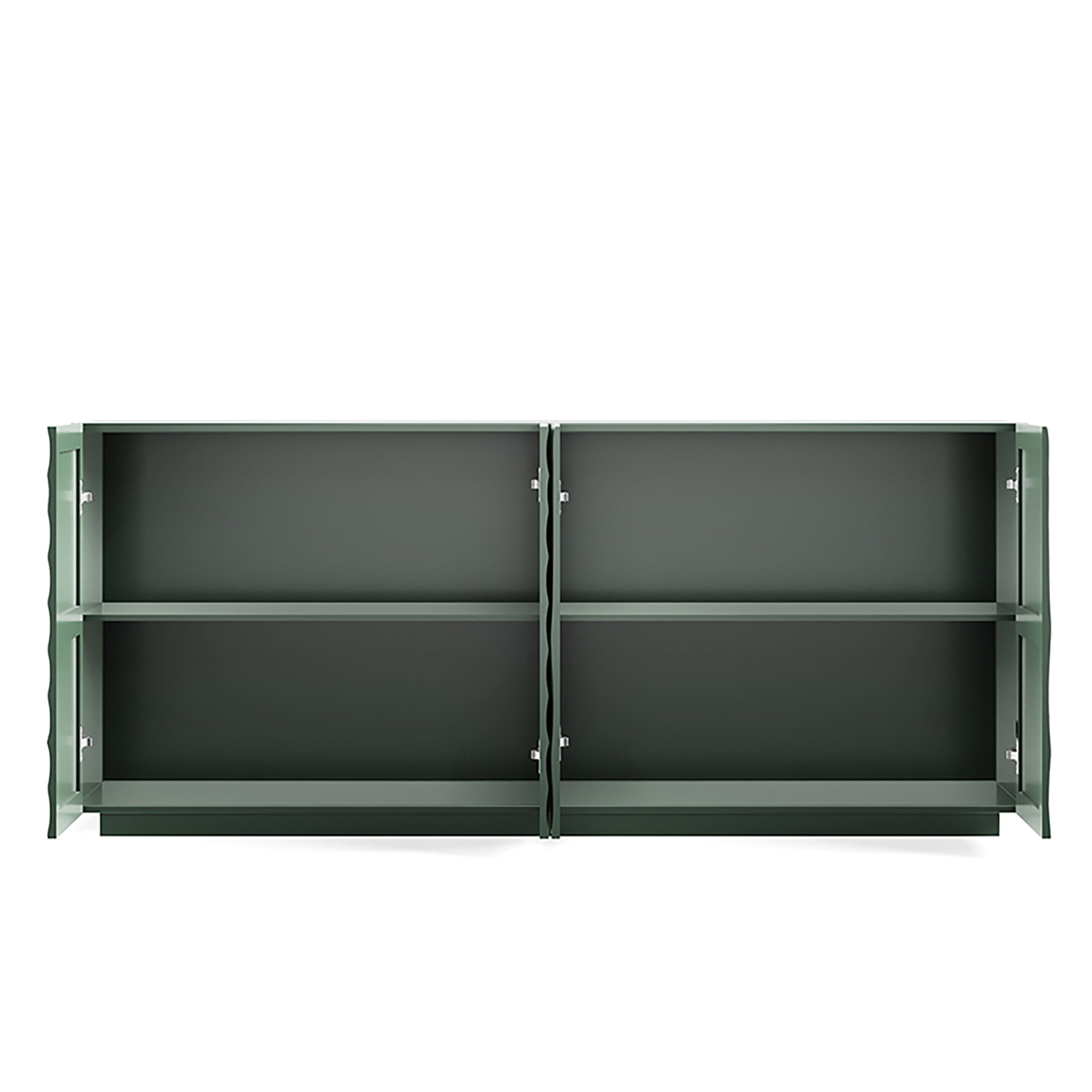Homy Casa 59 in Modern 3D Ripple 4-Door Credenza Buffet Cabinet for Dining Room Green