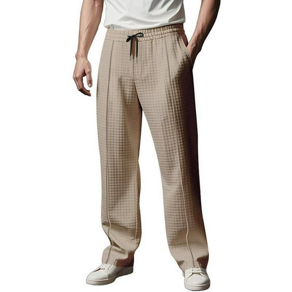 KeShDi Gym Pants Men Jogger Sweatpants for Men Men Solid Casual Multiple Zipper Button Pockets Outdoor Straight Type Fitness Pants Cargo Pants Trousers Khaki 2X