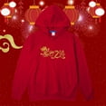 thumbnail image 2 of Otqutp Kids Comfy Sweatshirt Long Sleeve Children's Spring Festival Hoodie New Year Wear Red Foreign New Year Greetings Clothes Child Tops, 2 of 9