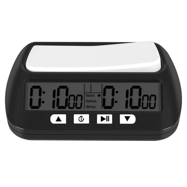 Reloj de Ajedrez, Temporizador Ajedrez Digital y Juego, Profesional PortáTil Multiusos Negro