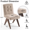 thumbnail image 2 of Kidol & Shellder Modern Upholstered Dining Chairs Set of 2 Tufted Armless Kitchen Chairs with Linen Fabric & Wooden Legs,Khaki, 2 of 9