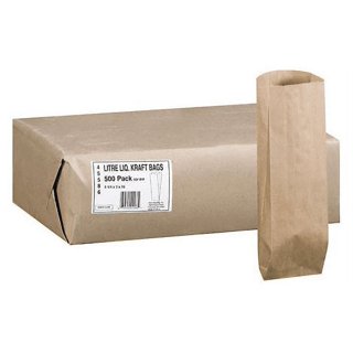 Perfect Stix 4lb Kraft White Paper Bags - Pack of 125ct (Kraft White Bag  4-125)