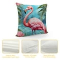 thumbnail image 4 of Pratyus Flamingo Palm Tree Water Pillow Cases with Zipper Home Decor for Living Room Bedroom Bed Cushion Outdoor Short Plush Throw Pillow Cover 1PC 24x24in, 4 of 5