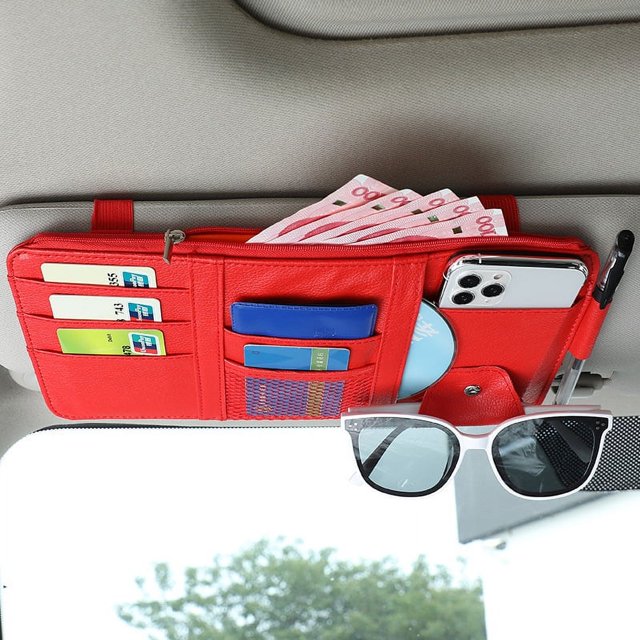 Clip de almacenamiento de parasol multifunción para coche, clip para gafas, parasol para coche, tarjeta de visita, almacenamiento de facturas