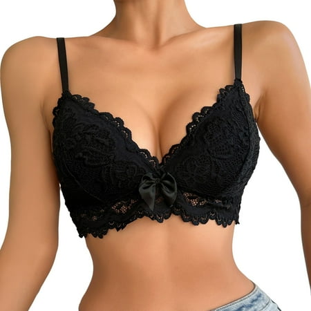 MQLKF Women s Sexy V Neck Lace Backless Butterfly Suspender Vest Bra Temperament Slim Bra Fashionable Breathable Women Nightgown