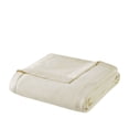 thumbnail image 3 of JERFIT King Size Fleece Blanket, Ultra Soft Ivory Microfleece Blanket for All Seasons, Lightweight & Cozy, 108x90 Inches, Machine Washable, OEKO-TEX Certified, 3 of 9