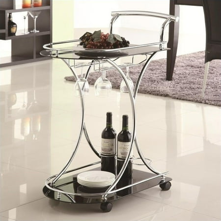 Coaster Furniture Glass Top 3 Bottle Serving Cart Com Coaster Furniture Glass Top 3 Bottle Serving Cart