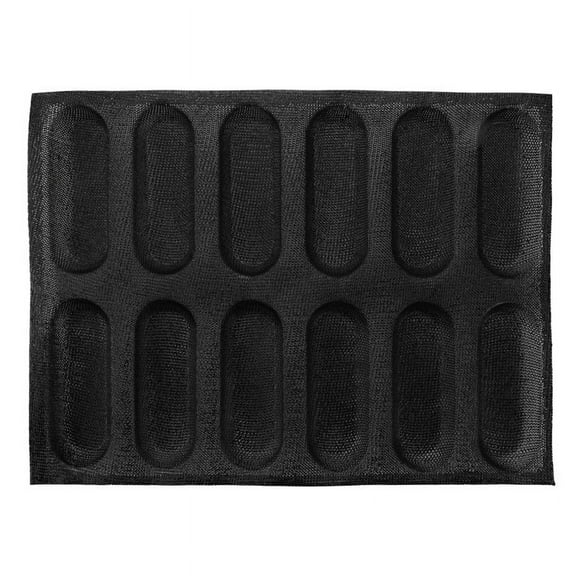 12 Holes Silicone Pan-Non-Stick Perforated French Bread Pan Forms,Hot Dog Molds, Baking Liners Mat Mould