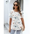 thumbnail image 5 of Zeagoo Tunic Tops for Women Business Casual Puff Short Sleeve Summer Outfit Loose Fit Shirt Crewneck Flowy Blouses, 5 of 6