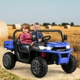 thumbnail image 2 of Gymax 24V Kids Ride On Dump Truck 2-Seater Electric Truck w/ Remote Control Blue, 2 of 9