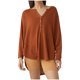 thumbnail image 1 of Moda mujer Casual sólido cuello redondo manga larga otoño suéter blusa Pullver Tops Pompotops  FGAJ6708, 1 of 8