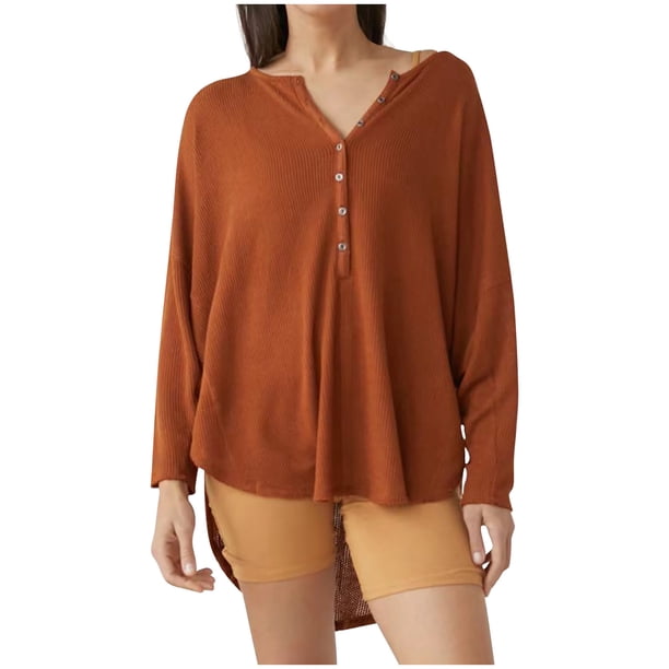 Moda mujer Casual sólido cuello redondo manga larga otoño suéter blusa Pullver Tops Pompotops FGAJ6708