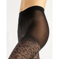 thumbnail image 3 of CALZITALY Opaque Tights with Leopard Animal Pattern | Black | S/M, L/XL | 50 DEN | Made in Italy (S/M, Black), 3 of 6