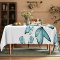 thumbnail image 2 of Teal Blue Tablecloth,Butterfly Linen Table Cloth,Table Cover for Dining Kitchen Decor Party Banquet,54x78, 2 of 5