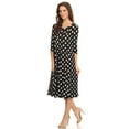 thumbnail image 2 of Women's Casual Basic Comfy 3/4 Sleeve Flare A-line Midi long maxi Dress, 2 of 4