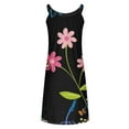 thumbnail image 5 of safuny Women's Above Knee Loose Sundress Clearance Daisy Floral Print Clothing Holiday Sleeveless Summer Beach Round Neck Dress Retro Boho Elegant Casual Comfy Blue XXL, 5 of 6