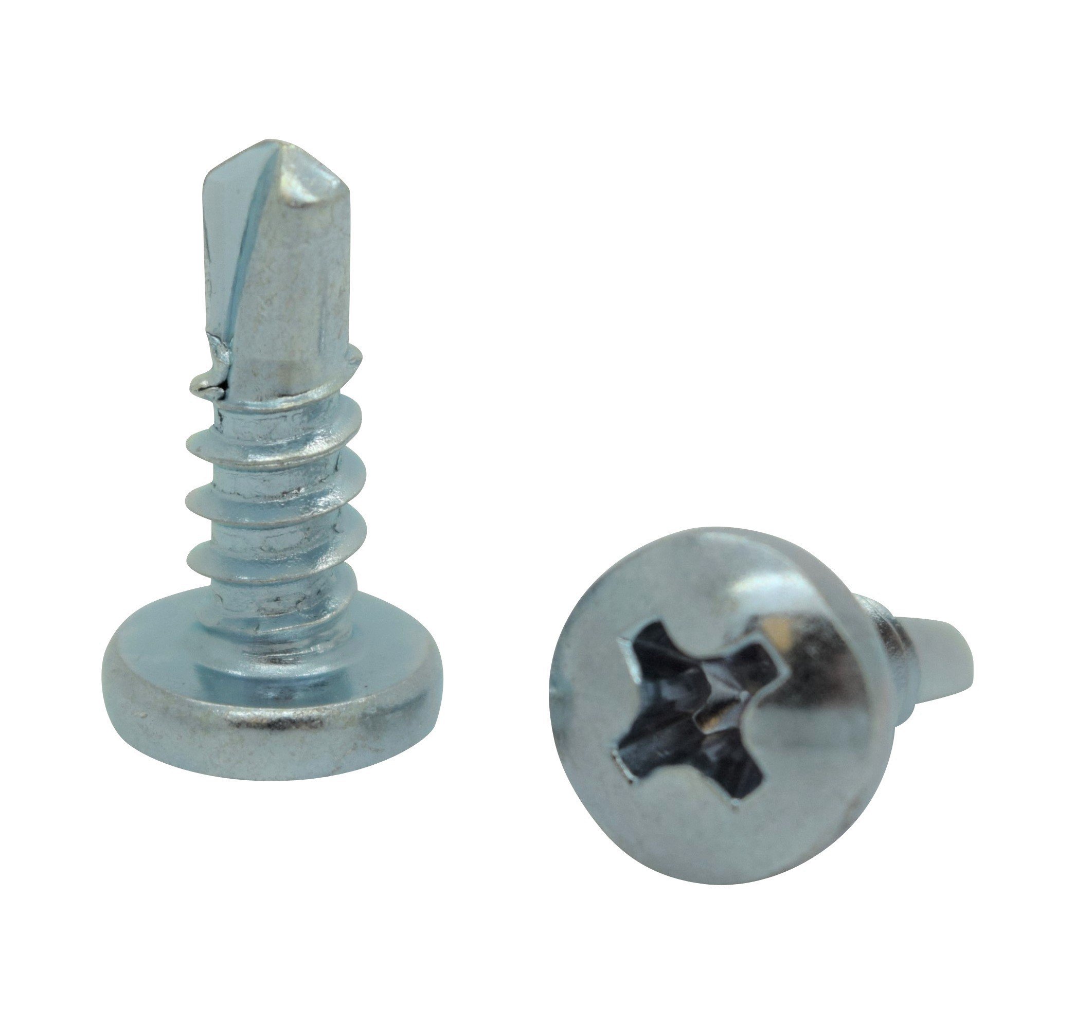 100 Qty 10 x 1/2" Zinc Pan Head Phillips TEK Self Drilling Sheet Metal