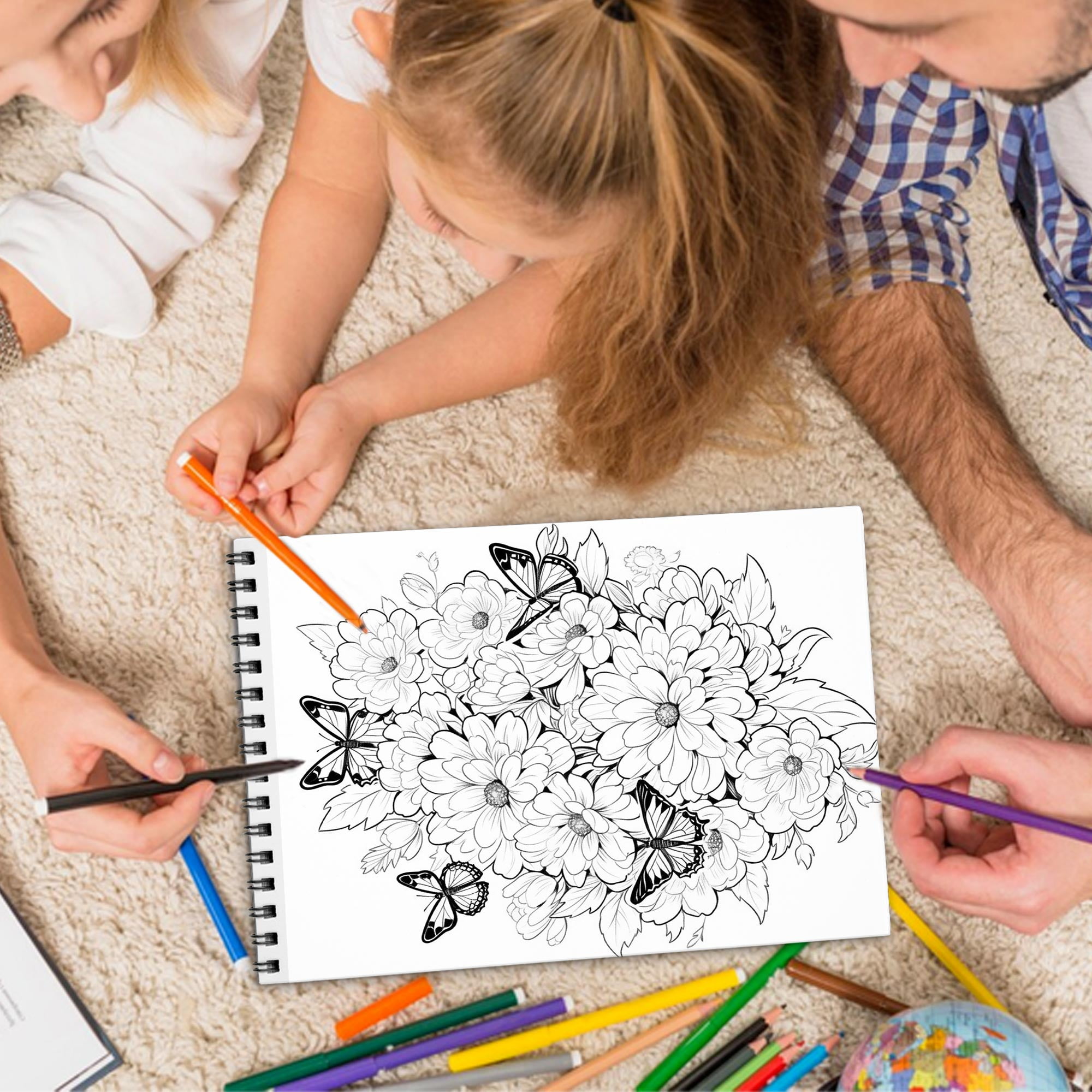 TPLHOUSE Charming Christmas Cheerful Coloring Book Spiral Bound for Adult, Premium Cover
