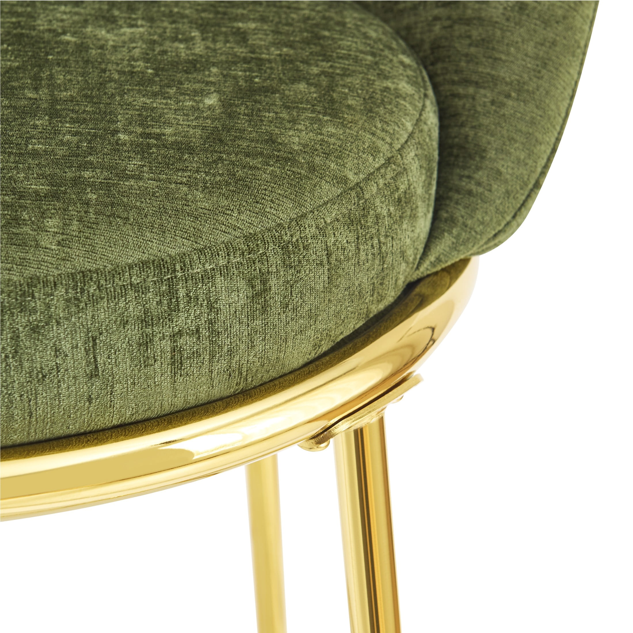 Christopher Knight Home Luxury Green Upholstered Barstools, Gold Metal Frame, Set of 4