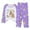 Purple, variant on Capybara Print Girls Long Sleeve Loungewear Kids Cute Animal Themed Two Piece Outfit Girls Nightwear Clothes