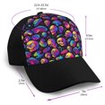 thumbnail image 2 of Naloa Skull rainbow star mushroom Adult adjustable Print Baseball Hat, Patchwork curved brim baseball capfor Men and Women, One Size, 2 of 5