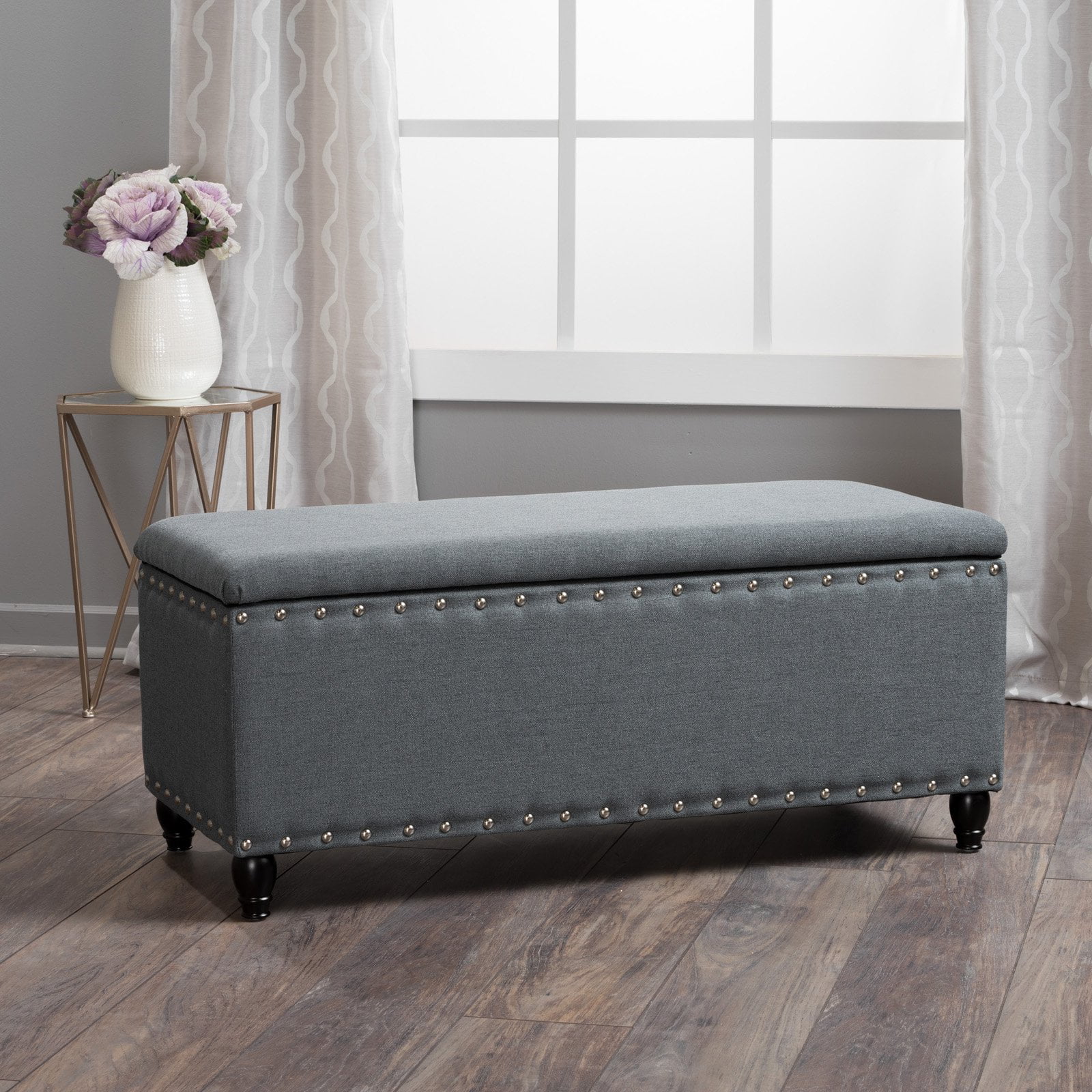 Tatiana Fabric Storage Indoor Bench - Walmart.com - Walmart.com