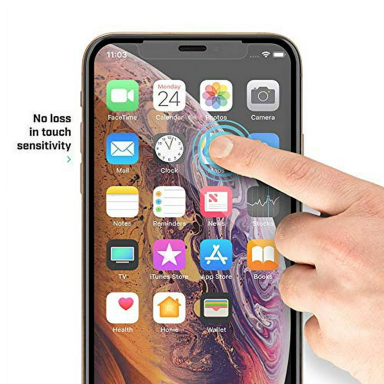 BodyGuardz - Pure 2 Edge Glass Screen Protector for iPhone 11 Pro Max,  Ultra-Thin Edge-to-Edge Tempered Glass Screen Protection - Case Friendly