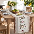 thumbnail image 2 of Table Runner 72 Inches Long for Kitchen Dining, Boho Geometric Dresser Scarf Farmhouse, Dining Table Decorations for Wedding/Parties, Modern Brown Abstract Art Western Southwest 13 x 72 In, 2 of 9