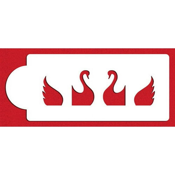 Designer Stencils C024 Swans - Three Dimensional Cake Stencil, Beige/semi-transparent