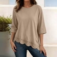 thumbnail image 5 of Zorckvet Women's T-Shirt - Lace Trim, 3/4 Sleeve & Crew Neck, 5 of 8
