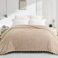 thumbnail image 5 of Whale Flotilla 60"x 80" Twin Size Blanket for Bed with Expanded 3D-Jacquard Pattern, Fuzzy Soft Cozy Exquisite Blankets or All Season, Warm and Fluffy, Camel, 5 of 10