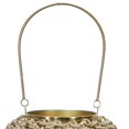 thumbnail image 2 of Benjara BM221089 Cylindrical Rattan Lantern with Metal Frame & Handle, Brown & Gold - Small, 2 of 5