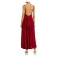 thumbnail image 2 of REBECCA TAYLOR Womens Maroon Ruffled Lined Sleeveless V Neck Tea-Length Wear To Work Sheath Dress 2, 2 of 4