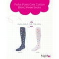 thumbnail image 2 of MeMoi Polka Point Cotton Blend Knee Socks - Girls - Female, 2, Denim, 2 of 7