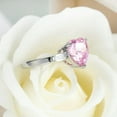 thumbnail image 5 of 2ct Pink Cz Love Heart Engagement Band Women's 925 Silver Wedding Ring Size 6-10, 5 of 5