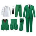 thumbnail image 4 of ETHAN Little Kids Boys Suit for Wedding Slim Fit Boys Vest and Bow Tie Set for Wedding Church Size 5, 4 of 8