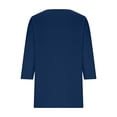 thumbnail image 4 of Babysbule Women's Scalloped V Neck 3/4 Sleeve T Shirt, Casual Loose Solid Blouse for Daily All Season Wear, 4 of 6