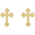 thumbnail image 2 of 14k Yellow Gold 11.3x8.2mm Polished Religious Faith Cross Earrings Stud Earring for Women - .8 Grams, 2 of 2