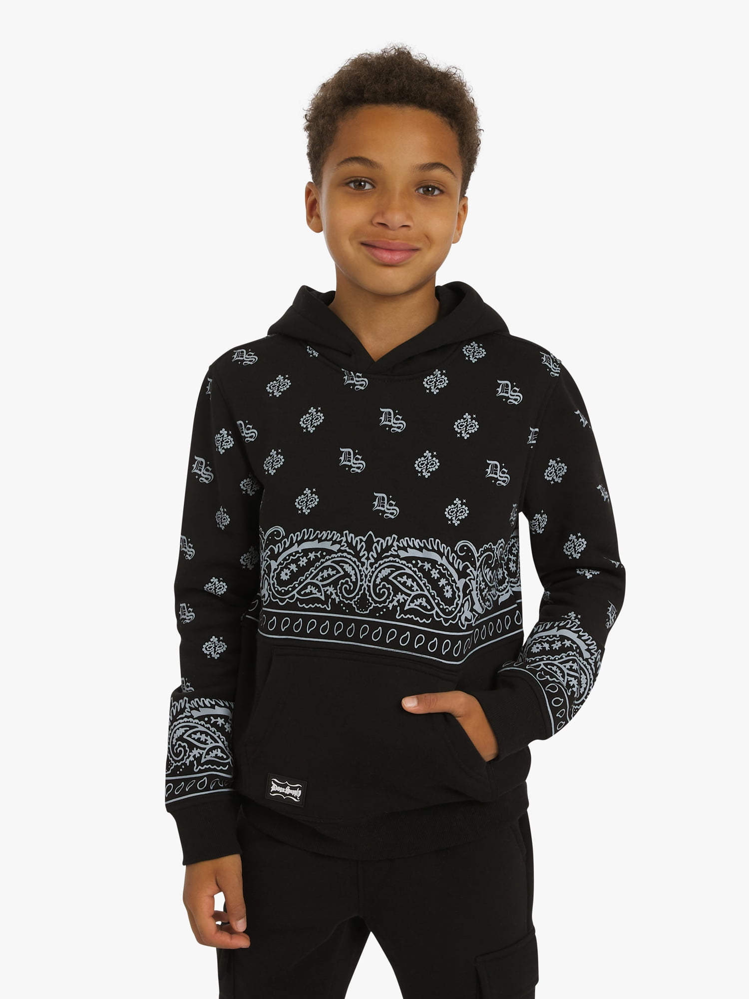 Dogg Supply by Snoop Dogg Boys' Paisley Long Sleeve Pullover