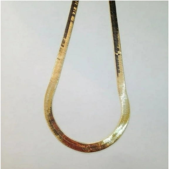 Gold Necklace For Women!YTTAL Solid 14K Gold 5MM Herringbone Chain 22-24" Gold Jewelry For Women Gold Plated Necklace