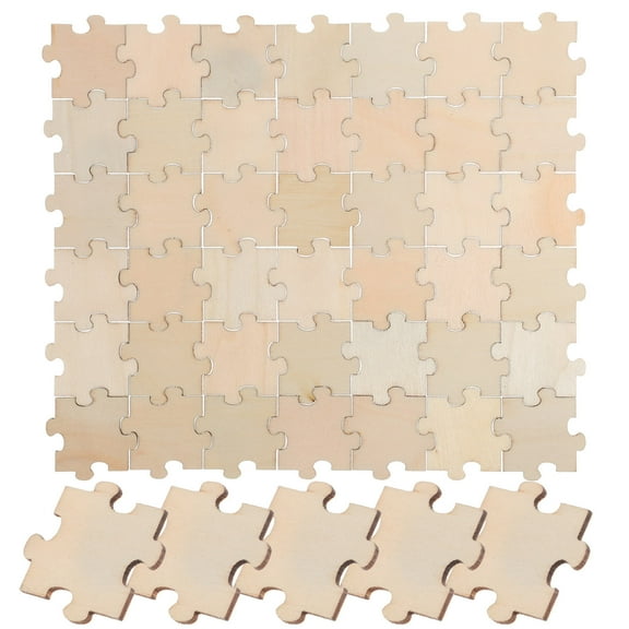 ETHZZLE 100Pcs Blank Coloring Puzzle Pieces for DIY Projects and Educator Art Activities in Khaki