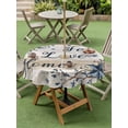 thumbnail image 3 of Outdoor Tablecloth with Umbrella Hole and Zipper, Vintage Country Round Table Cloth 60 Inch Waterproof Tablecloth, Blue Rustic Texas Star Vines Wooden Grain Picnic Table Cover for Patio Camping, 3 of 7