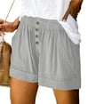 thumbnail image 2 of Buigttklop Womens Shorts 2024 Comfy Summer Drawstring High Waist Cotton Shorts for Women Trendy, 2 of 6