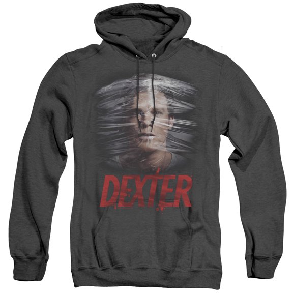 Dexter Plastic Wrap Adult Heather Hoodie Sweatshirt Black