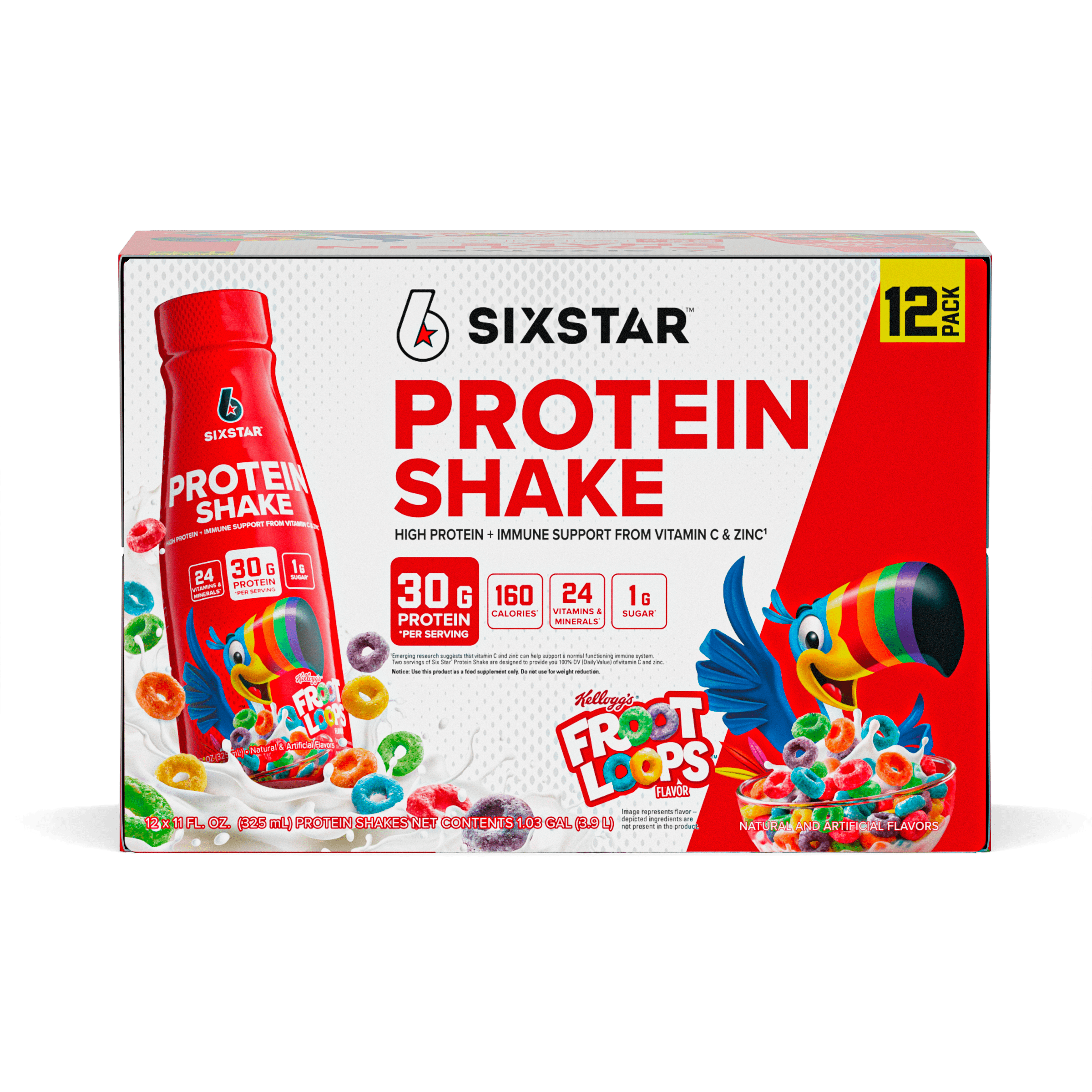 Six Star Kellogg's 30g Froot Loops Protein Shake, 11 fl. oz., 12 pk.
